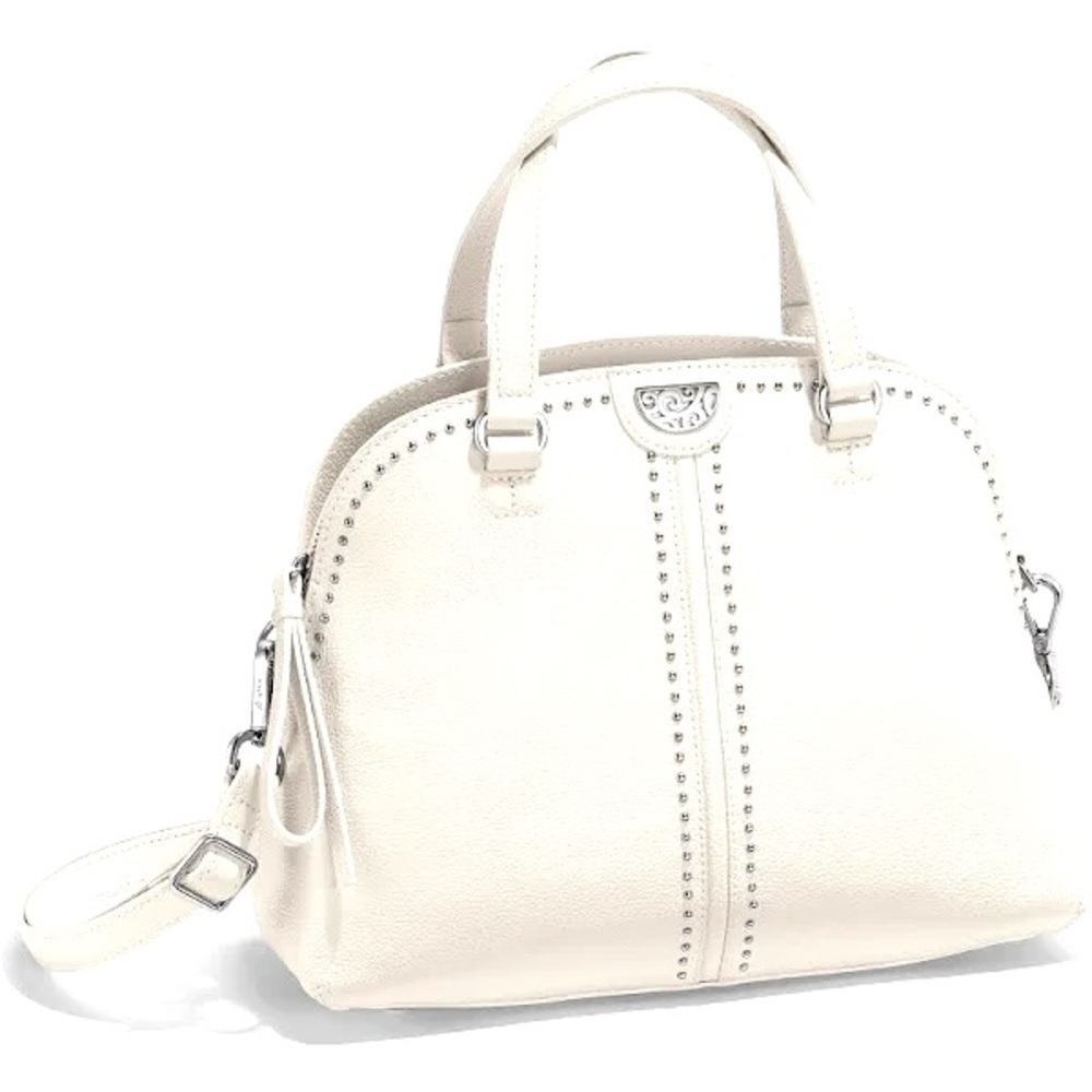 Brighton Jolene Leather Domed Satchel - White